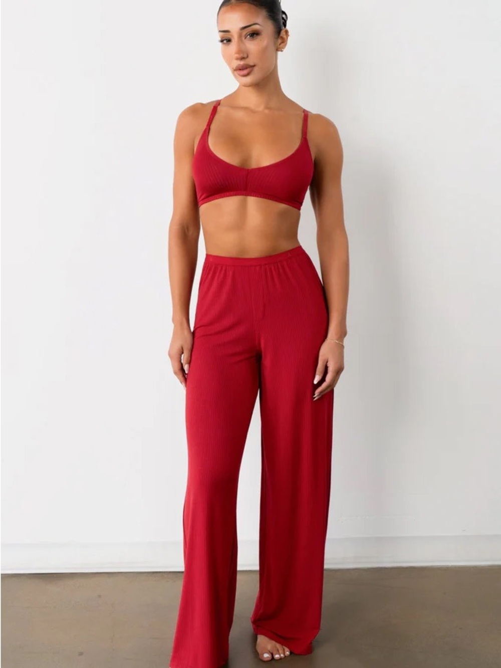 Vitality Float Rib Boxer Pant - Crimson - size S